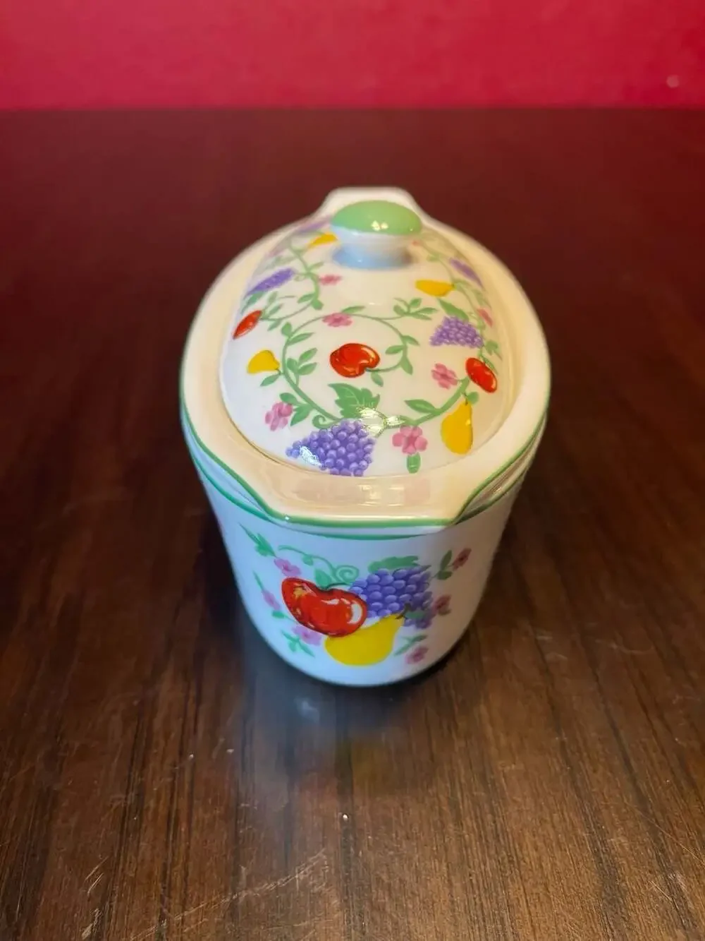 Cook Street Fruit Design Butter Boat Covered Dish
